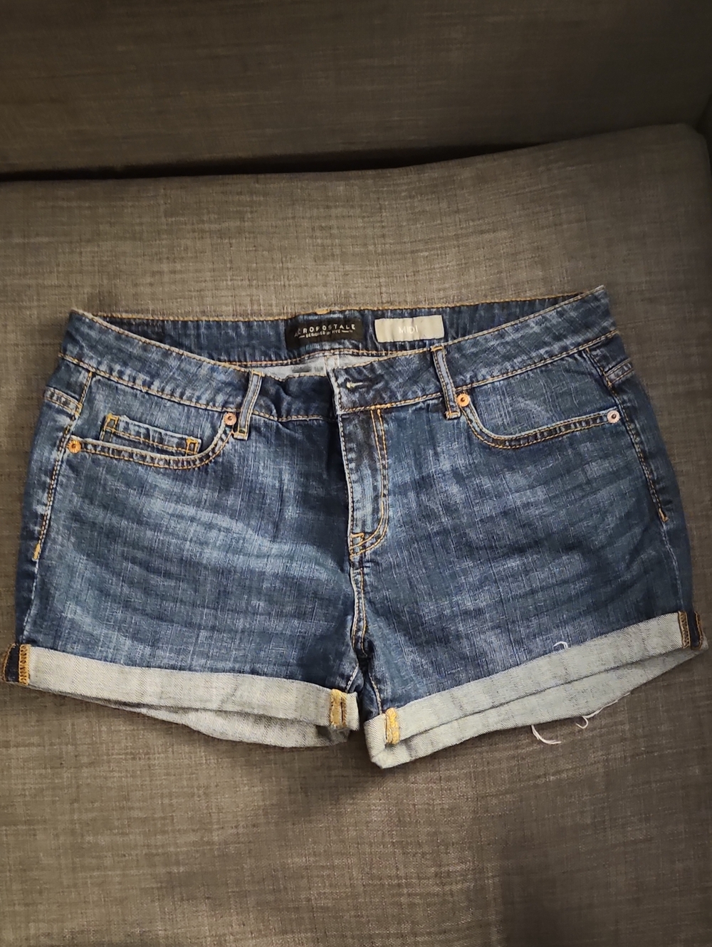 Aeropostale Blue Denim Rolled-Hem Jean Shorts